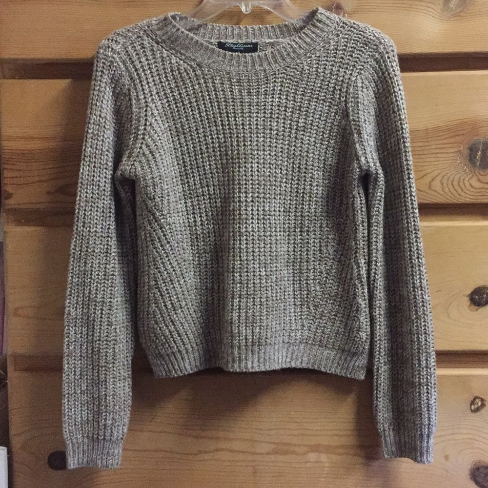 GREAT CONDITION cropped tan knit sweater